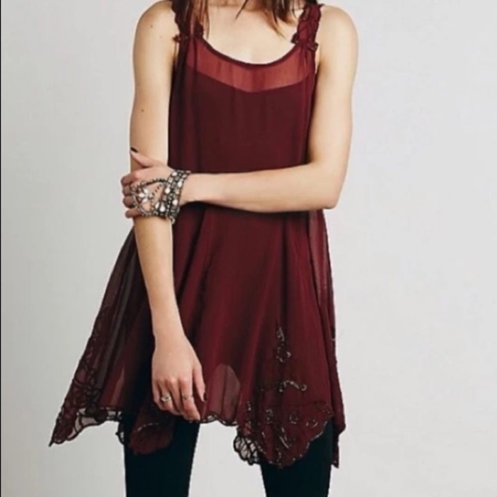 Free People Burgundy Tunic